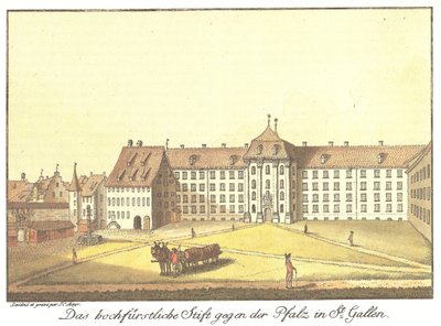 The Princely Abbey towards the Palace in St. Gallen by Johann Konrad Mayr
